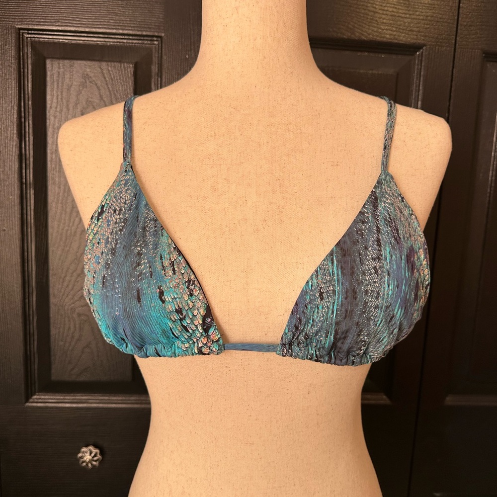 Women's Snake Blue Classic Bikini Top